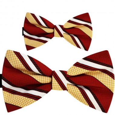 Set papioane tata fiu, bordo, dungi galbene, albe
